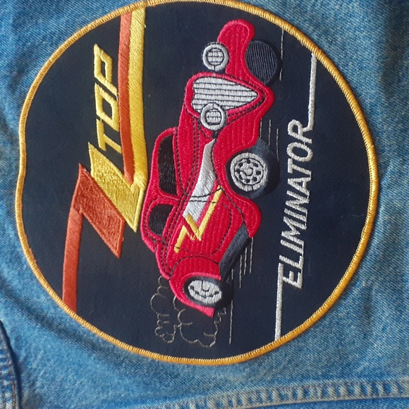 Vtg 80s Levi Strauss / ZZ Top Faded Denim Patch Vest Size Mens' Small - Picture 11 of 11